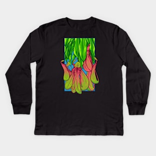 Vintage doodle illustration of Nepenthes Kids Long Sleeve T-Shirt